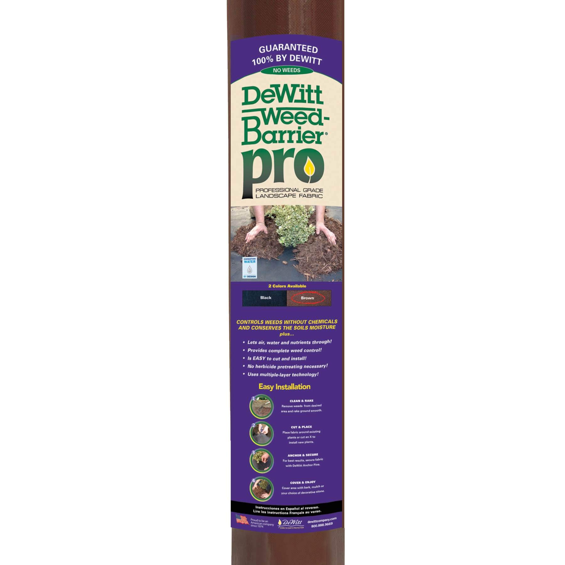 Dewitt 30 Year Professional Weed Control Fabric 3 oz, Brown, 3 x 100 Feet – Heavy-Duty Landscape Barrier and Ground Cover for Gardens, Raised Beds, Walkways, and Outdoor Landscaping - Image 11