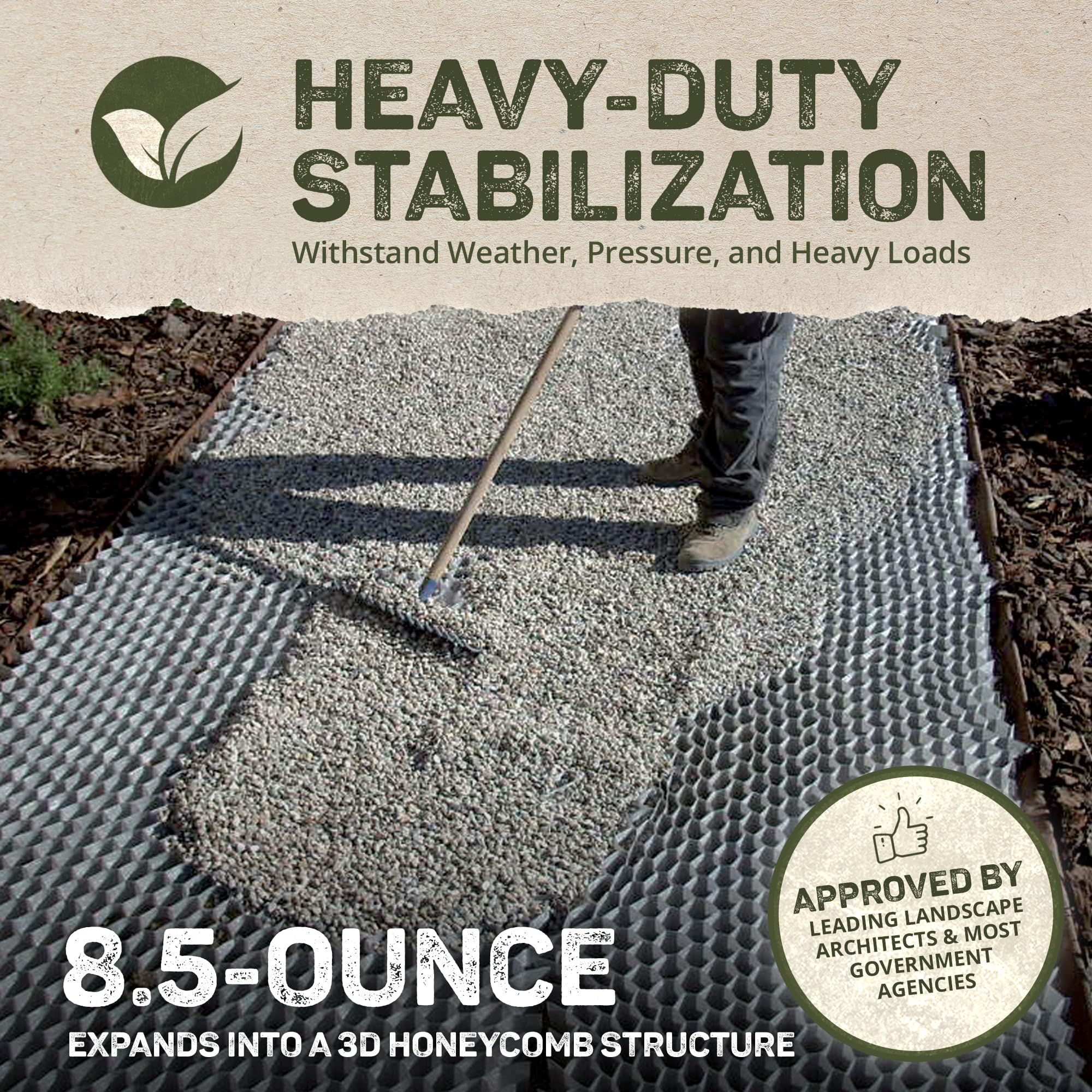 DeWitt DuPont GroundGrid Geotextile Stabilization System - Heavy-Duty Ground Reinforcement & Durable Gravel, Soil & Sand Stabilizer for Driveways, Pathways, Slopes & Construction Projects - Image 3