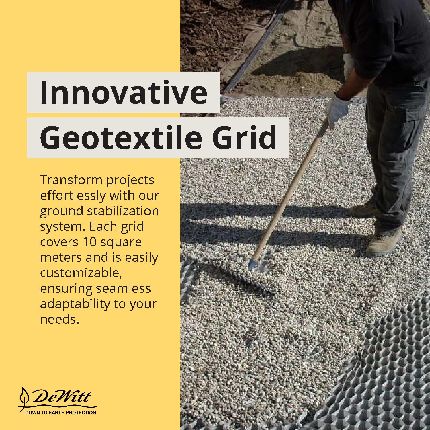 DeWitt DuPont GroundGrid Geotextile Stabilization System - Heavy-Duty Ground Reinforcement & Durable Gravel, Soil & Sand Stabilizer for Driveways, Pathways, Slopes & Construction Projects - Image 5