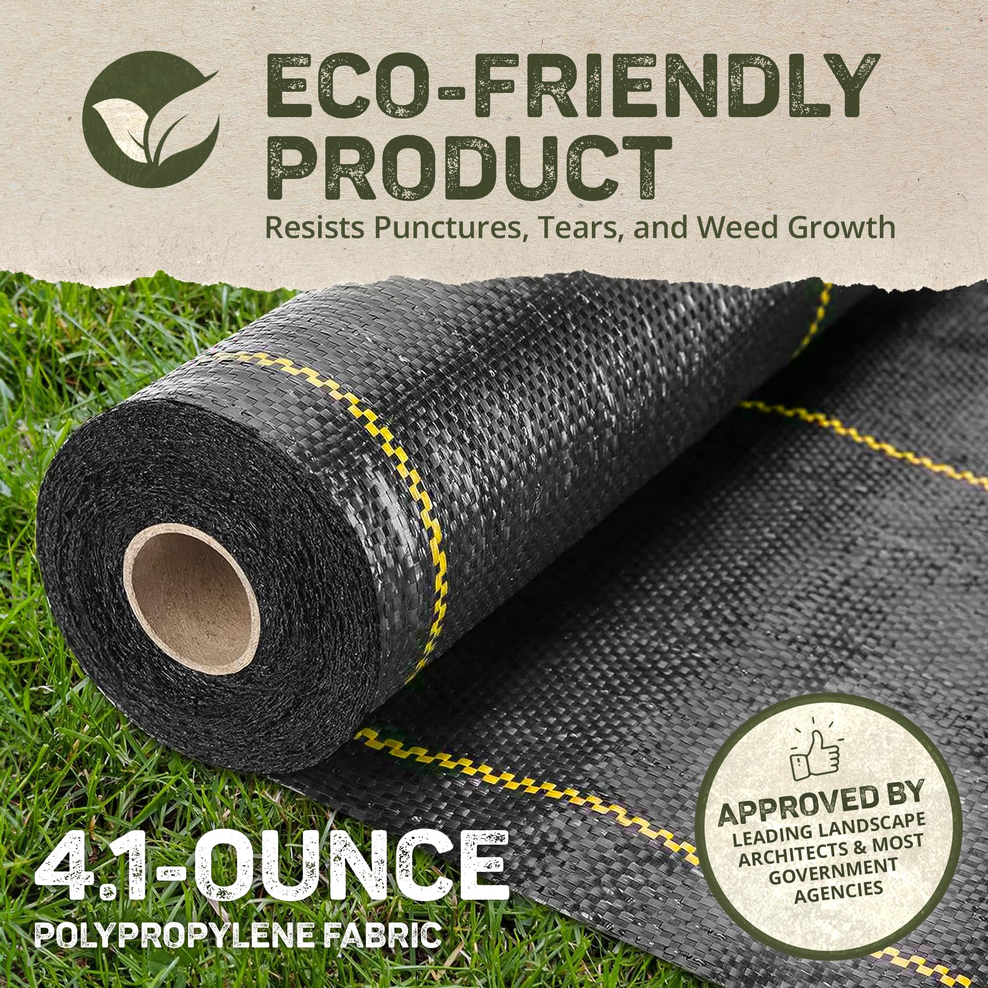 Dewitt Professional Max Weed Control, 4.1 oz, Black, 5' x 250' - Commercial-Grade Landscape Barrier & Ground Cover Fabric for Gardening & Erosion Management - Image 3