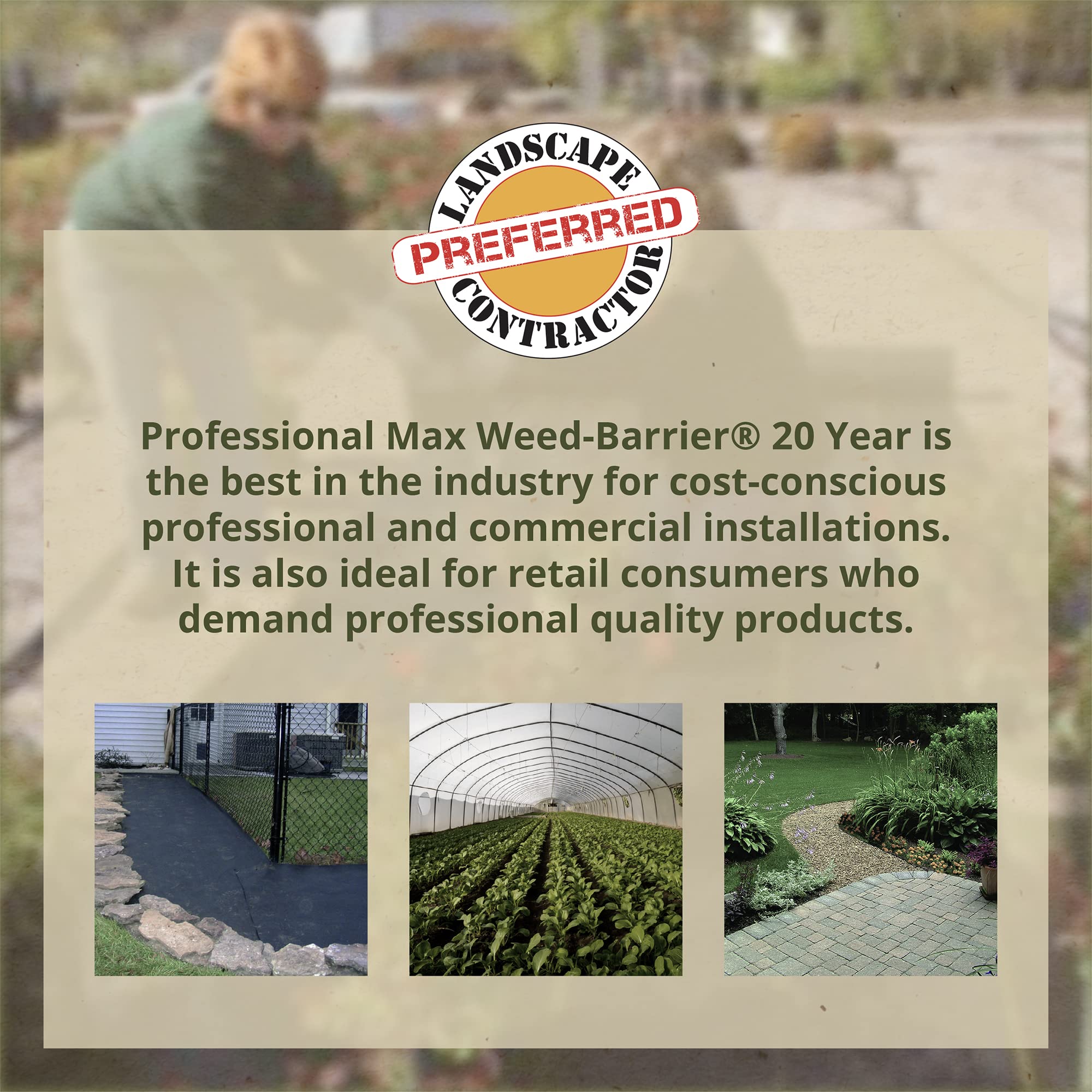 DeWitt Professional Max Weed Control Fabric, Commercial-Grade Woven Barrier, 4' x 250' - Image 4