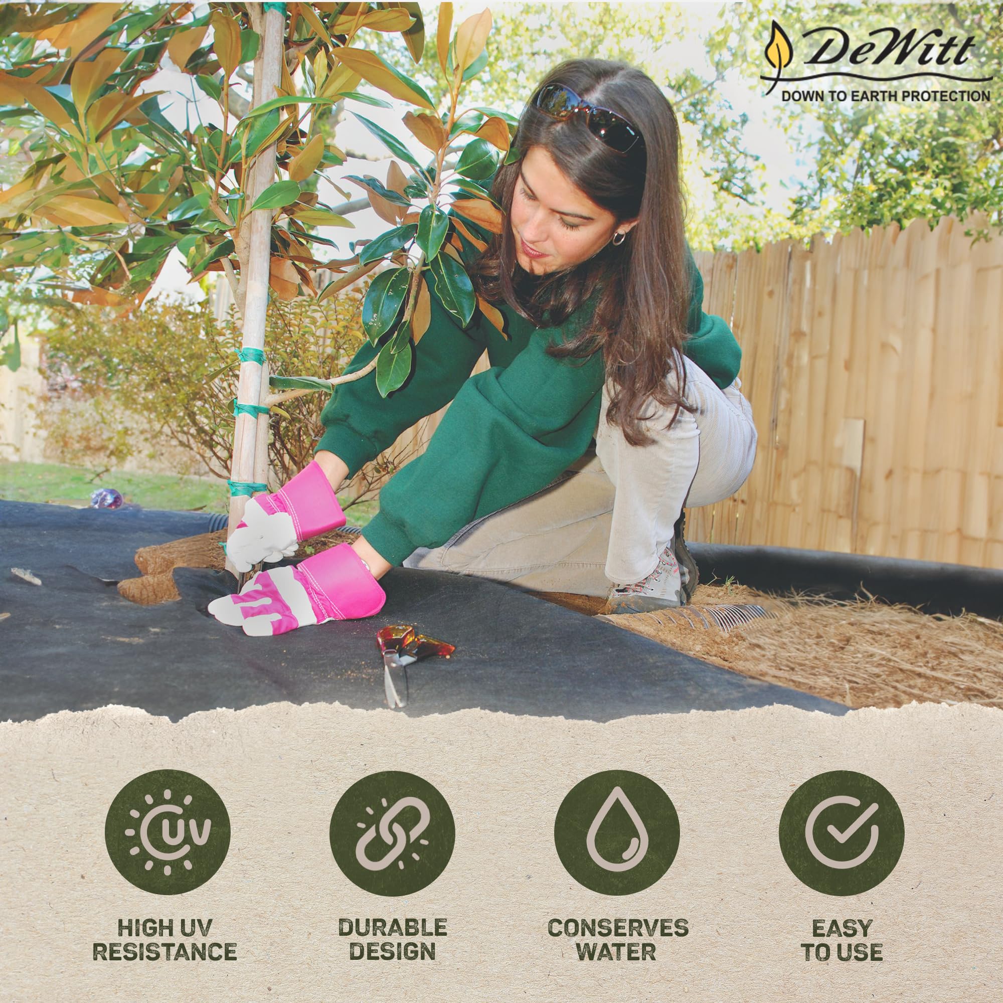 Dewitt Sunbelt Weed Barrier Fabric 3.2 oz, 4 x 100 Feet – Heavy-Duty Ground Cover Mat for Greenhouse Floors, Garden Rows, Raised Beds, Yard Gardening, and Outdoor Landscape Protection - Image 4